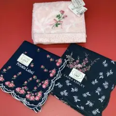 《新品未使用》ローラアシュレイ＆日比谷花壇❤️ハンカチ３枚セット