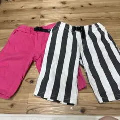グローバルワーク　ピンクとストライプの半ズボン　１４０　XXL２枚セット