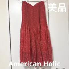【美品】 AMERICAN HOLIC 花柄プリーツロングスカートのサムネイル