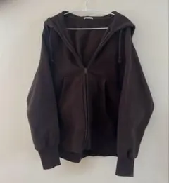 ヘビーウェイトスウェットフルジップパーカー ダークブラウン