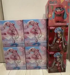 ［新品未開封］初音ミクフィギュアまとめ売り 桜ミク AMP＋ シャアザク 椿ミク
