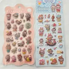 ラブブ BONBON DROP 3D 金箔ぷっくりシール 2枚セット