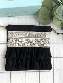 ショルダーバッグ　インド刺繍リボン　ハンドメイド