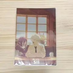 【レゼ＆デンジ】カフェ二道柄　メタリックポストカード　チェンソーマン　渋谷コラボ