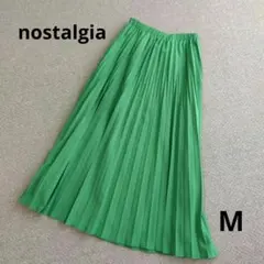 ●nostalgia プリーツロングスカート/フレアスカート　グリーン●のサムネイル