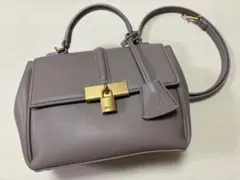 グレー ミニ ショルダーバッグ ゴールド金具 - メルカリ