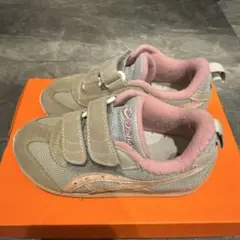 ☆子供用☆17cm ASICS キッズスニーカー グレー/ピンク