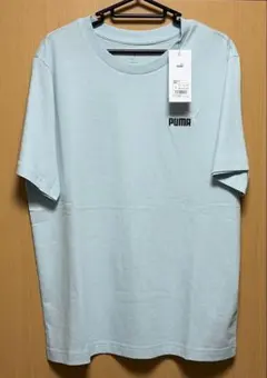 【未使用】プーマ　Tシャツ　ロゴ　刺繍　水色　Lサイズ