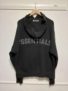 ESSENTIALS ブラック フード付きパーカー Mサイズ