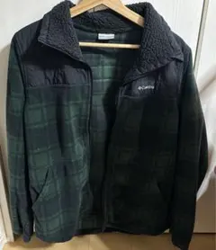 Columbia フリースジャケット M ブラック・グリーンチェック