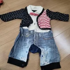 ロンパース・カバーオール 80サイズ 星柄 ストライプ