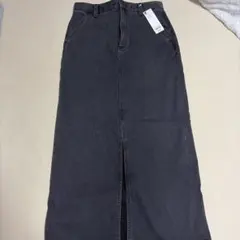 新品未使用品　GU ダークグレー デニムロングスカート Lサイズ