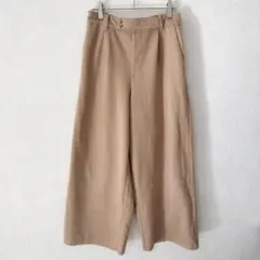 ベージュ ワイドパンツ ウエストゴム Mサイズ