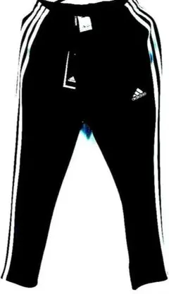 adidas ブラック ジョガーパンツ L　3本ラインデザイン