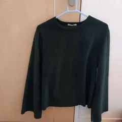 ZARA TRF ダークグリーン 長袖セーター Sサイズ