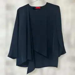 ネイビー 巻きトップス