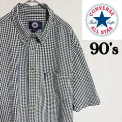 90s converse 半袖　チェック　シアサッカー　シャツ　コンバース　XLのサムネイル