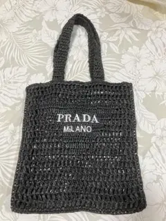 ラフィアトートバッグ　ブラック