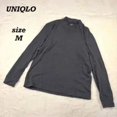 ユニクロ 長袖Tシャツ カットソー コットン100% モックネック シンプル