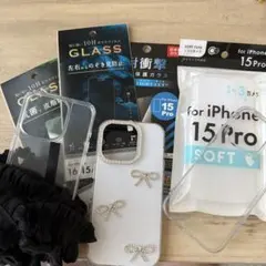 iPhone 15 Pro ガラスフィルム & ケース セット