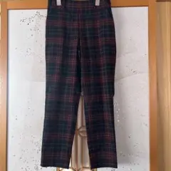 UNIQLOチェック柄カジュアルパンツ Mサイズ ネイビー系