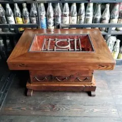 骨董 火鉢 長火鉢 関西火鉢 銅器ごとく付 テーブル 古民具 木製 関西長火鉢 KS361 – 【火鉢専門通販ショップ】火鉢.shop 増田屋