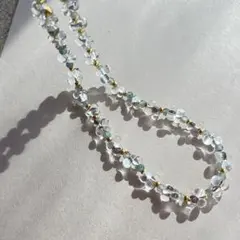 n03 淡色アパタイト 天然石 ネックレス ファルファーレ クリア チェコビーズ