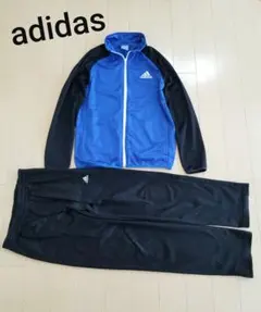 adidas ジャージ 青×黒 上下セットアップ サイズ160