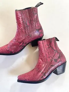 未使用★SENDRA センドラ 23CM ウエスタンブーツ パイソン サイドゴア