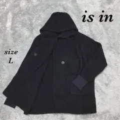 イズイン (L) vintage ボアパーカー フード 無地 ブラック