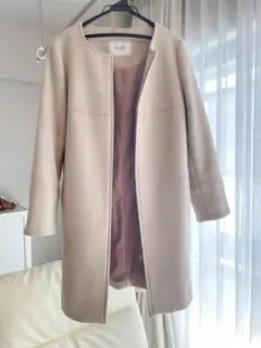 SLOBE IENA ベージュ ノーカラージップコートのサムネイル