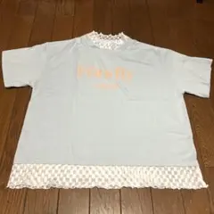 ジュニア女の子　ALGYレース付きTシャツ160cm 水色半袖のサムネイル