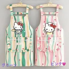 かわいいキャラクター風 エプロン レディー ハローキティ 大人用　防水エプロンのサムネイル