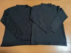 ハイネック 長袖シャツ 2枚セット　黒