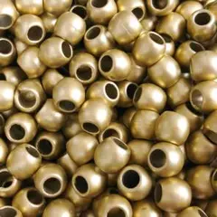 9mm/穴5mm マットゴールドビーズ 25個 大穴