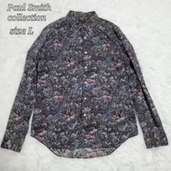 ポールスミス　コレクション　長袖シャツ　花柄　ボタニカル　総柄　日本製　L
