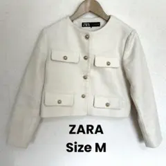 ZARA ホワイト クロップドジャケット M