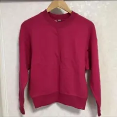 ユニクロ　スウェットクルーネックシャツ（長袖）　M ピンク　スウェット