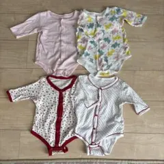 ベビー肌着 長袖ロンパース　前開きタイプ　4点セット 70センチ