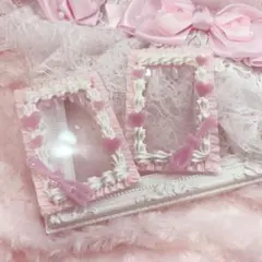 ホイップデコ クリアケースデコ リボン ハート 量産型 ピンク