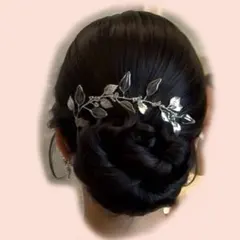 ディップアート　ヘッドドレス　ヘアアクセサリー　シルバー　ブライダル　結婚式