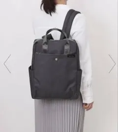 Legato Largo 撥水両立バッグ トート型リュック　グレー