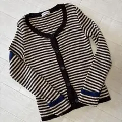 J&M DAVIDSON ボーダー柄ニットカーディガンのサムネイル