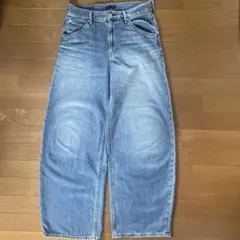 UNIQLOバギーカーブワイドレッグデニム 25(63cm) ライトブルー