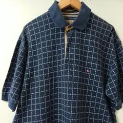 ☆US古着トミーヒルフィガー総柄ポロシャツ派手奇抜L