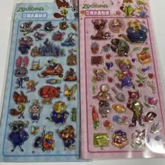 【即日発送】ズートピア ボンボンドロップ風かたいぷくぷくシール２枚