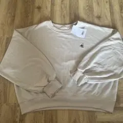 classicalelf ベージュ オーバーサイズ スウェット トレーナー