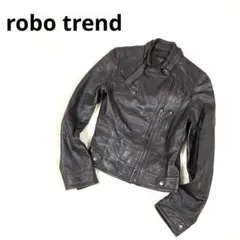 robo trend レザーライダースジャケット　ダークブラウン【XL】羊革