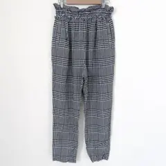 スナイデル　テーパードパンツ　ウエストフリル　ウエストゴム　グレー　チェック　Mのサムネイル