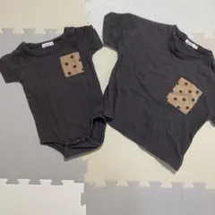 ペアマノン ポケット付き Tシャツ・ボディスーツ セット